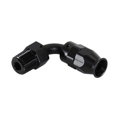 Fitting, 90° PTFE, -6AN x 3/8" MPT, BLK