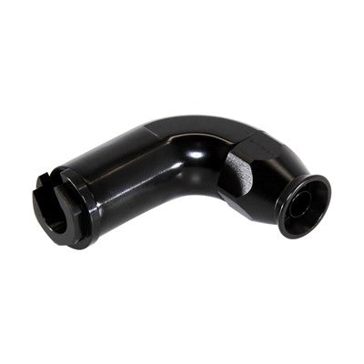 Fitting, 90° PTFE -6»QD 3/8 Fml FF, BLK
