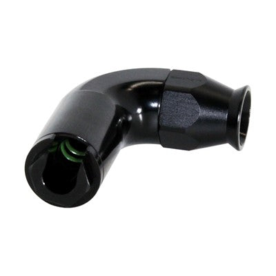 Fitting, 90° PTFE -6»QD 3/8 Fml FF, BLK